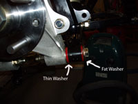 Rear upright washers correctly located